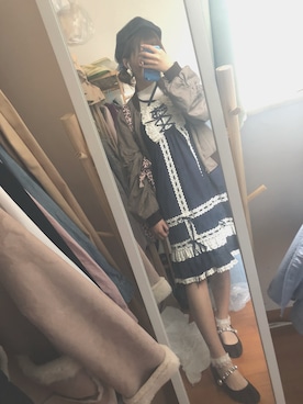 「Heather（ヘザー）のアイテム（ミリタリージャケット）」を使った、毬さん（レディース・159cm）の冬コーディネート