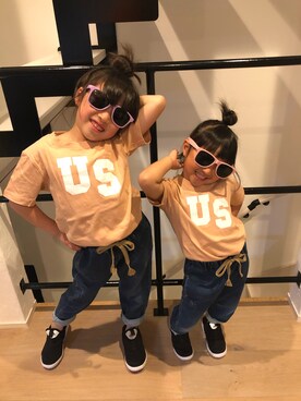 「devirock（デビロック）の全20柄 プリント半袖Tシャツ（Tシャツ/カットソー）」を使った、nodoharuさん（キッズ・125cm）の春コーディネート