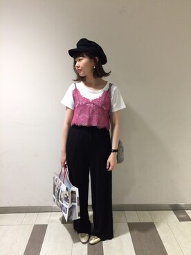 「LEPSIM（レプシィム）のマリンキャスケット　735142（キャスケット）」を使った、リ・ポジェさん（レディース・148cm）の秋コーディネート