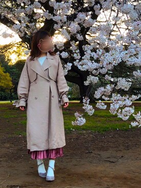「Crisp（クリスプ）のアイテム（トレンチコート）」を使った、fu0827さん（レディース・150cm）の春コーディネート