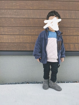 「Moujonjon（ムージョンジョン）のアイテム（パンツ）」を使った、ha_tyunさん（キッズ・90cm）の冬コーディネート