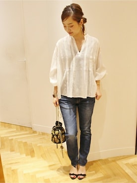 「FIGARO Paris（フィガロパリ）のアイテム」を使った、yukiさん（レディース・160cm）の夏コーディネート