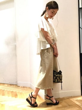「FIGARO Paris（フィガロパリ）のアイテム」を使った、yukiさん（レディース・160cm）の夏コーディネート