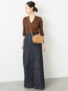 「アイテム（ショルダーバッグ、イエロー系）」を使った、yukiさん（レディース・160cm）の春コーディネート