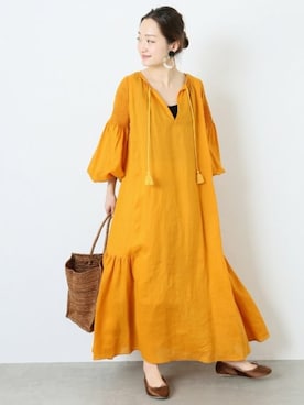 「VERMEIL par iena」｜「アイテム（ワンピース/ドレス）」を使った、yukiさん（レディース・160cm）の春コーディネート