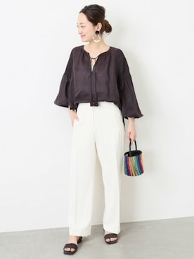 「VERMEIL par iena」｜「アイテム（パンツ）」を使った、yukiさん（レディース・160cm）の春コーディネート