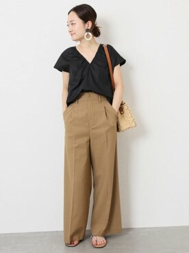 「ギャザーブラウス」｜yukiさん（レディース・160cm）の春コーディネート