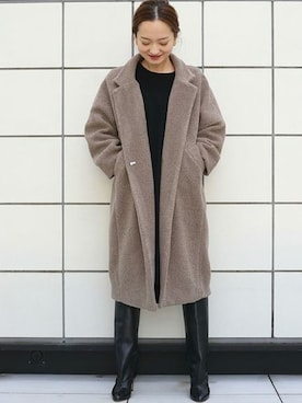 「VERMEIL par iena（ヴェルメイユパーイエナ）のアイテム（その他アウター）」を使った、yukiさん（レディース・160cm）の冬コーディネート