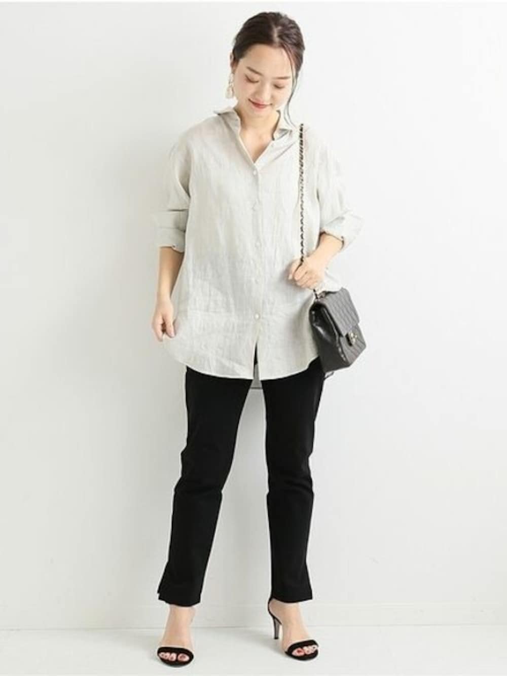 【専用】ヴェルメイユパーイエナ　麻ビッグシャツ　リネン　ゆったり　黒 専用】ヴェルメイユパーイエナ 麻ビッグシャツ リネン ゆったり