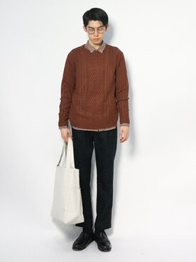 Morikawa Yoshinoriさん（メンズ・176cm）の冬コーディネート