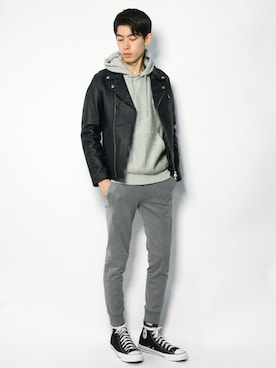 Morikawa Yoshinoriさん（メンズ・176cm）の冬コーディネート