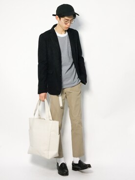 Morikawa Yoshinoriさんの「《EASY CARE》NYLON 4WAY COMFYストレッチアンクルスラックス#」を使ったコーディネート