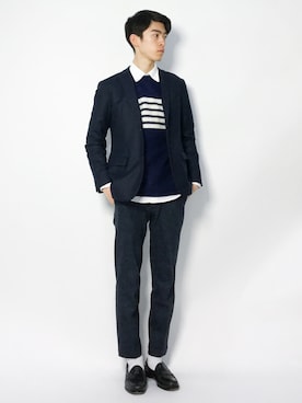 Morikawa Yoshinoriさん（メンズ・176cm）の冬コーディネート