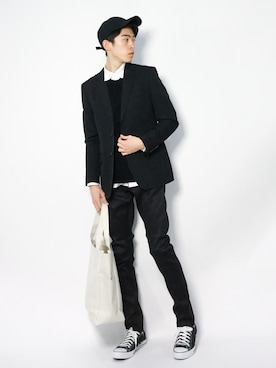 Morikawa Yoshinoriさん（メンズ・176cm）の冬コーディネート