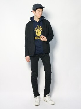 Morikawa Yoshinoriさん（メンズ・176cm）の冬コーディネート