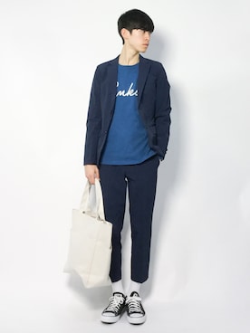 「SHIPS JET BLUE（シップスジェットブルー）のアイテム（テーラードジャケット）」を使った、Morikawa Yoshinoriさん（メンズ・176cm）の冬コーディネート