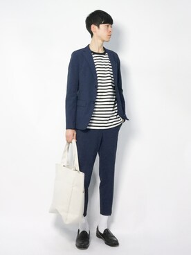「SHIPS JET BLUE（シップスジェットブルー）のアイテム（テーラードジャケット）」を使った、Morikawa Yoshinoriさん（メンズ・176cm）の冬コーディネート