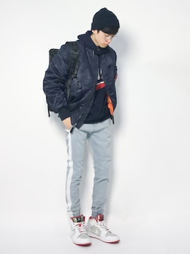 Morikawa Yoshinoriさん(メンズ・176cm)の冬コーディネート