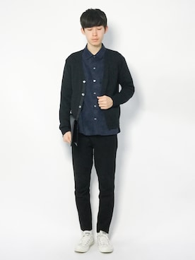 Morikawa Yoshinoriさん（メンズ・176cm）の冬コーディネート