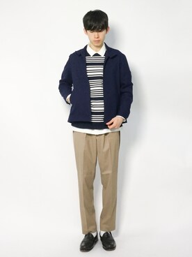 「EDIFICE（エディフィス）のアイテム（ブルゾン）」を使った、Morikawa Yoshinoriさん（メンズ・176cm）の冬コーディネート