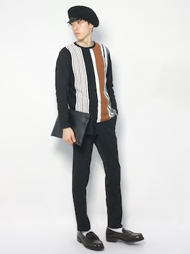 Morikawa Yoshinoriさん（メンズ・176cm）の冬コーディネート