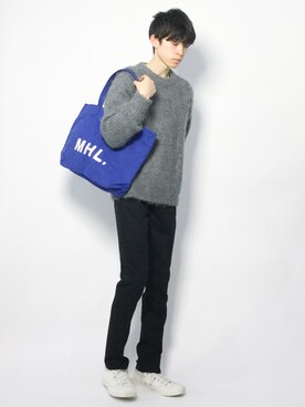 「jiggys shop（ジギーズショップ）のアイテム（スラックス）」を使った、Morikawa Yoshinoriさん（メンズ・176cm）の春コーディネート