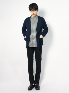「jiggys shop（ジギーズショップ）のアイテム（スラックス）」を使った、Morikawa Yoshinoriさん（メンズ・176cm）の春コーディネート
