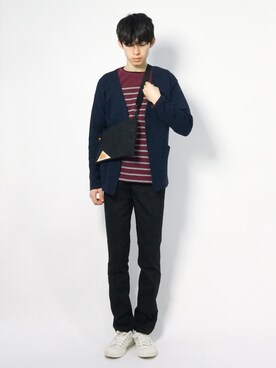 「jiggys shop（ジギーズショップ）のアイテム（スラックス）」を使った、Morikawa Yoshinoriさん（メンズ・176cm）の春コーディネート