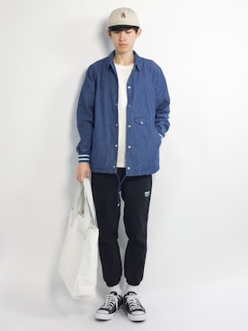 「GLUTTONOUS（グルトン）のアイテム」を使った、Morikawa Yoshinoriさん（メンズ・176cm）の春コーディネート