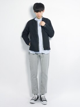 「BEAMS（ビームス）のアイテム（ライダースジャケット）」を使った、Morikawa Yoshinoriさん（メンズ・176cm）の春コーディネート