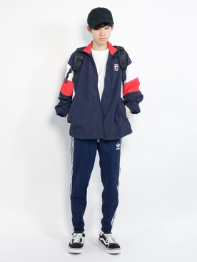 「FILA（フィラ）のアイテム（ブルゾン）」を使った、Morikawa Yoshinoriさん（メンズ・176cm）の春コーディネート