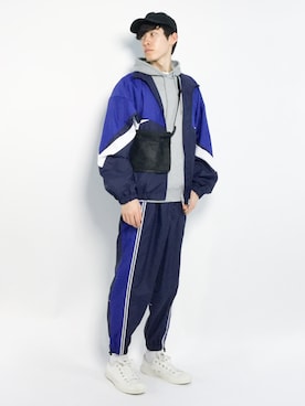 「MONKEY TIME（モンキータイム）のアイテム（ナイロンジャケット）」を使った、Morikawa Yoshinoriさん（メンズ・176cm）の春コーディネート