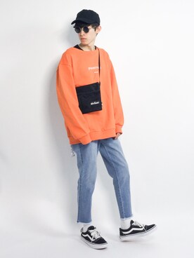 「L.H.P（エルエイチピー）のアイテム（スウェット）」を使った、Morikawa Yoshinoriさん（メンズ・176cm）の春コーディネート