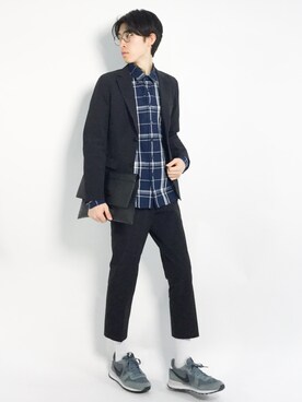 「SHIPS JET BLUE（シップスジェットブルー）のアイテム（テーラードジャケット）」を使った、Morikawa Yoshinoriさん（メンズ・176cm）の春コーディネート