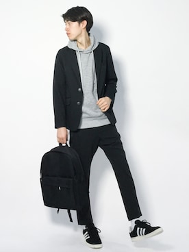 「jiggys shop（ジギーズショップ）のアイテム（テーラードジャケット）」を使った、Morikawa Yoshinoriさん（メンズ・176cm）の春コーディネート