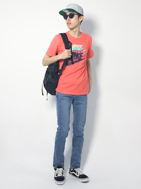 「Right-on（ライトオン）のアイテム（キャップ）」を使った、Morikawa Yoshinoriさん（メンズ・176cm）の春コーディネート