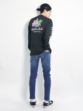 「SHIPS JET BLUE（シップスジェットブルー）のアイテム（デニムパンツ）」を使った、Morikawa Yoshinoriさん（メンズ・176cm）の春コーディネート
