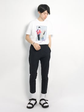 「STARTER BLACK LABEL（スターターブラックレーベル）のアイテム（Tシャツ/カットソー）」を使った、Morikawa Yoshinoriさん（メンズ・176cm）の夏コーディネート