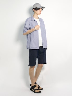 「ZIP FIVE（ジップファイブ）のアイテム（キャップ）」を使った、Morikawa Yoshinoriさん（メンズ・176cm）の夏コーディネート