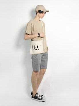 「coca（coca）（コカ）のアイテム（帽子）」を使った、Morikawa Yoshinoriさん（メンズ・176cm）の夏コーディネート