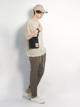 「coca（coca）（コカ）のアイテム（帽子）」を使った、Morikawa Yoshinoriさん（メンズ・176cm）の夏コーディネート