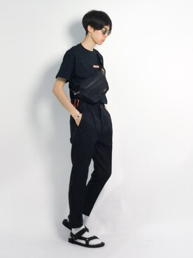 「AlexanderLeeChang（アレキサンダーリーチャン）のアイテム（Tシャツ/カットソー）」を使った、Morikawa Yoshinoriさん（メンズ・176cm）の夏コーディネート