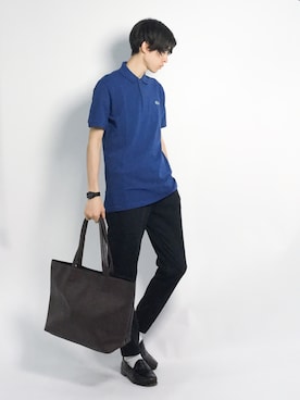 「L.H.P（エルエイチピー）のアイテム（トートバッグ）」を使った、Morikawa Yoshinoriさん（メンズ・176cm）の夏コーディネート