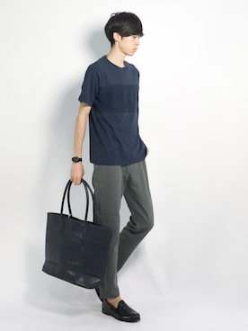 「SHIPS JET BLUE（シップスジェットブルー）のアイテム（Tシャツ/カットソー）」を使った、Morikawa Yoshinoriさん（メンズ・176cm）の夏コーディネート