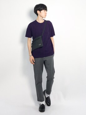「NANO universe（ナノユニバース）のテンセルリネン半袖ニット（Tシャツ/カットソー）」を使った、Morikawa Yoshinoriさん（メンズ・176cm）の夏コーディネート