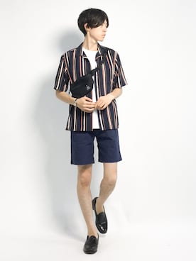 Morikawa Yoshinoriさん（メンズ・176cm）の夏コーディネート