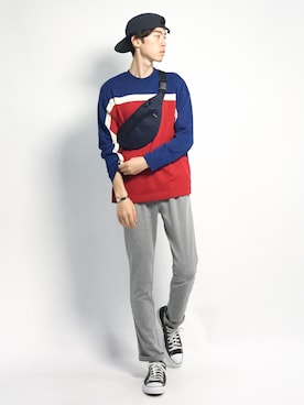 「TopIsm（トップイズム）のアイテム（パンツ）」を使った、Morikawa Yoshinoriさん（メンズ・176cm）の夏コーディネート