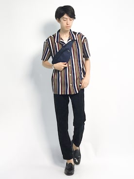 「AZIONE（アジオネ）のアイテム」を使った、Morikawa Yoshinoriさん（メンズ・176cm）の夏コーディネート