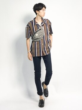 「AZIONE（アジオネ）のアイテム」を使った、Morikawa Yoshinoriさん（メンズ・176cm）の夏コーディネート