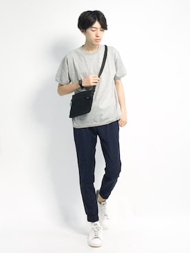 「TopIsm（トップイズム）のアイテム（パンツ）」を使った、Morikawa Yoshinoriさん（メンズ・176cm）の夏コーディネート